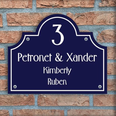 Naambordje Plexiglas Torino | Classico-Line, donkerblauw 26x21 cm