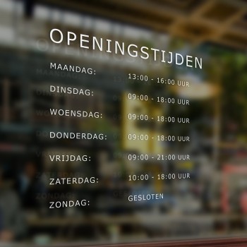 Openingstijden stickers | Naambordjevoordeur.be