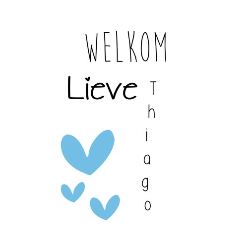 Geboortesticker Welkom lieve I Babynaam jongen