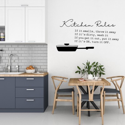 Pakkende keuken muursticker Kitchen Rules