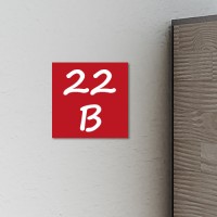 Huisnummerbordje Rood | 5x5 cm