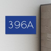 Huisnummerbordje Blauw | 12x6 cm
