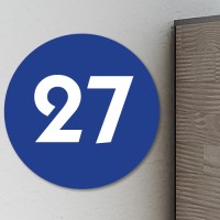 Huisnummerbordje Blauw rond | 20 cm