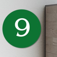 Huisnummerbordje Groen rond | 20 cm